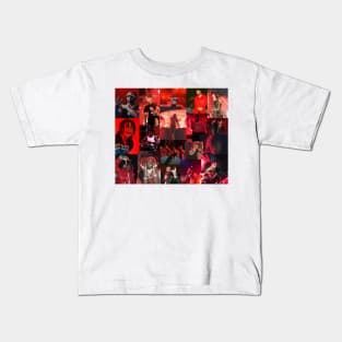 red rap collage Kids T-Shirt